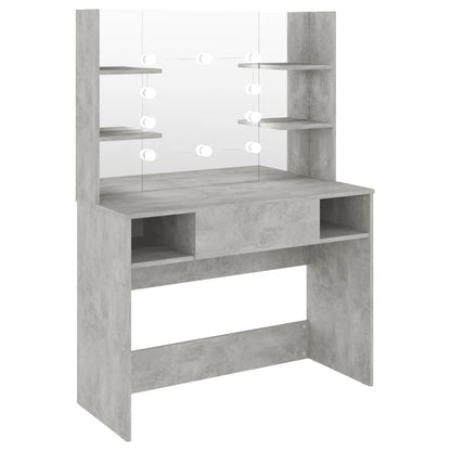 Schminktisch mit LED-Beleuchtung 100x40x135 cm MDF Betongrau - Pazzar.ch