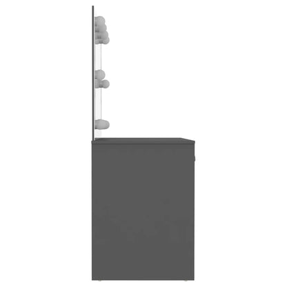 Schminktisch mit LED-Beleuchtung 110x55x145 cm MDF Grau - Pazzar.ch