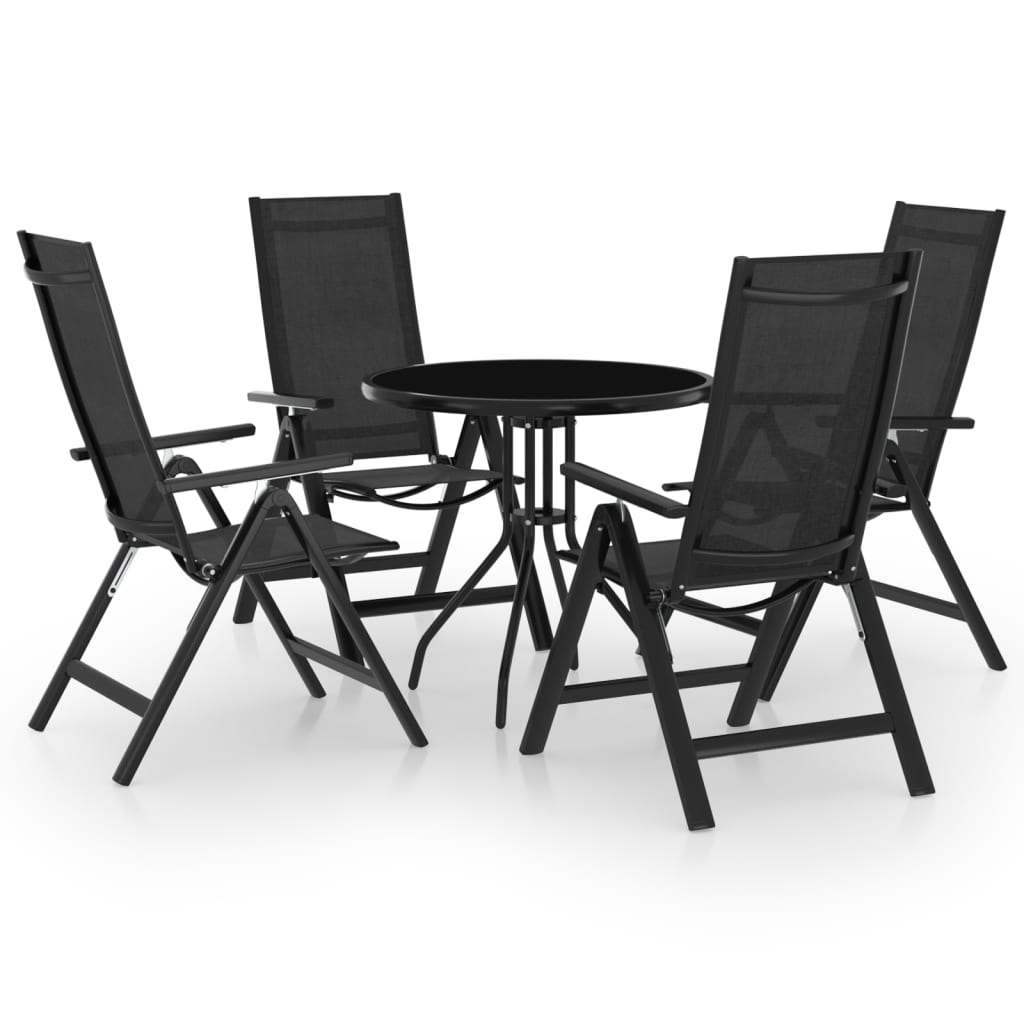 5-tlg. Bistro-Set Schwarz und Anthrazit - Pazzar.ch