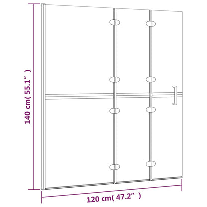 Faltbare Duschkabine ESG 120x140 cm Weiß - Pazzar.ch