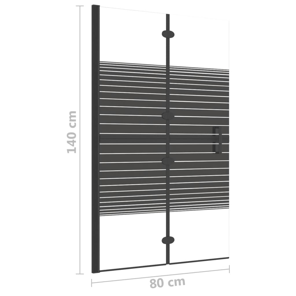 Faltbare Duschkabine ESG 80x140 cm Schwarz - Pazzar.ch