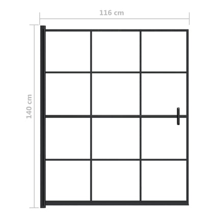 Duschkabine ESG 116x140 cm Schwarz - Pazzar.ch