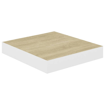 Schweberegal Eichen-Optik und Weiß 23x23,5x3,8 cm MDF - Pazzar.ch