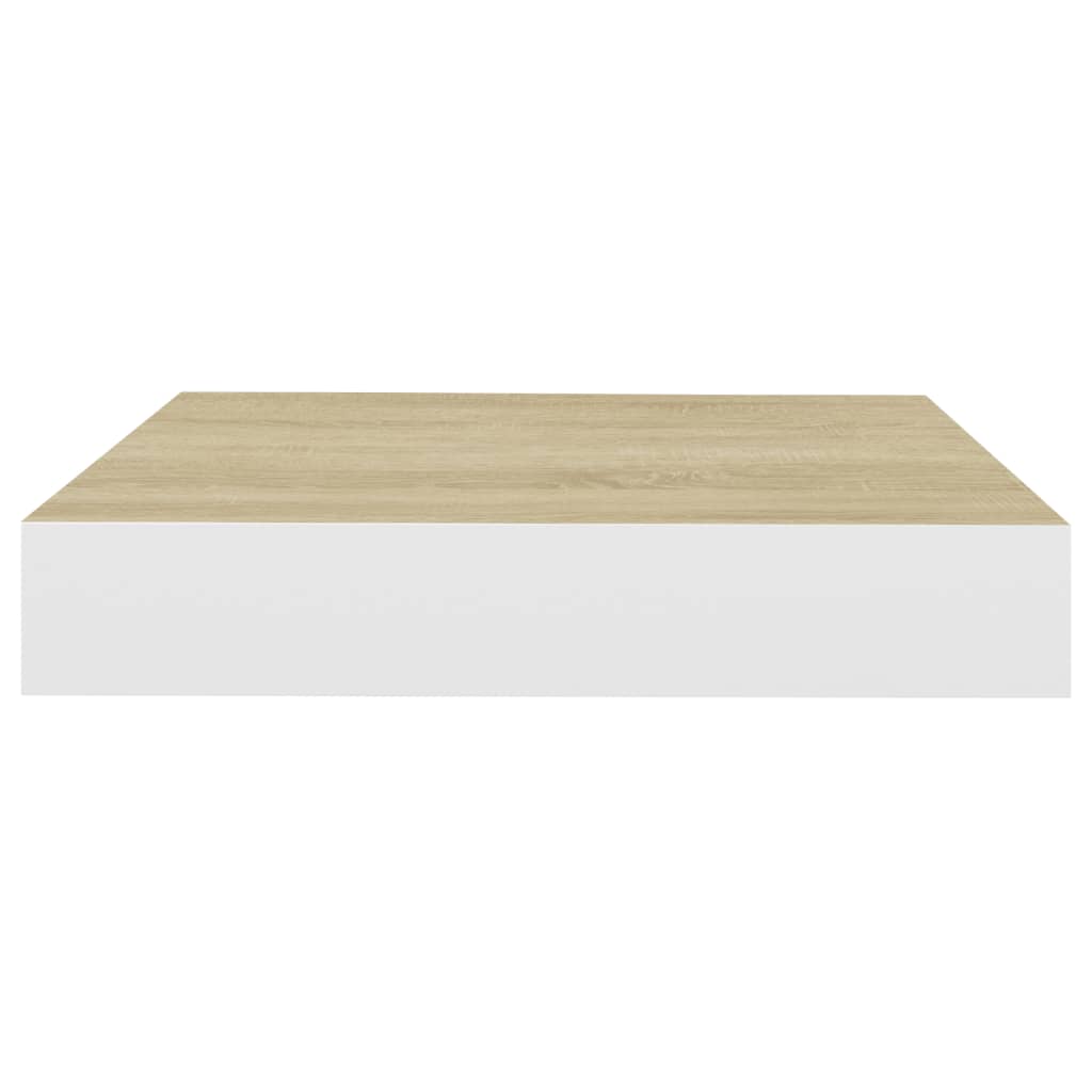 Schweberegal Eichen-Optik und Weiß 23x23,5x3,8 cm MDF - Pazzar.ch