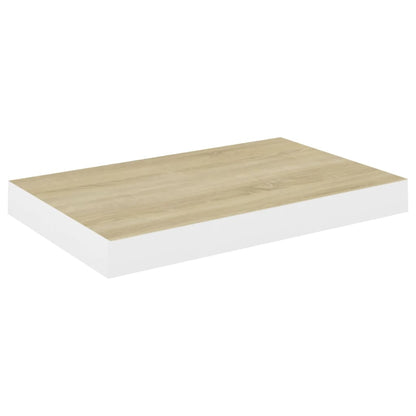Schweberegale 4 Stk. Eichen-Optik und Weiß 40x23x3,8 cm MDF - Pazzar.ch