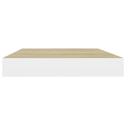 Schweberegale 4 Stk. Eichen-Optik und Weiß 40x23x3,8 cm MDF - Pazzar.ch
