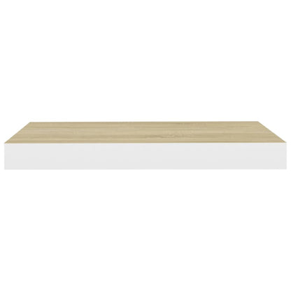 Schweberegale 4 Stk. Eichen-Optik und Weiß 40x23x3,8 cm MDF - Pazzar.ch