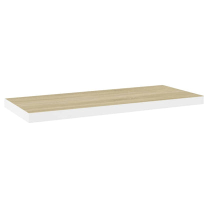 Schweberegal Eichen-Optik und Weiß 80x23,5x3,8 cm MDF - Pazzar.ch