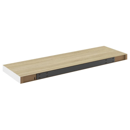 Schweberegal Eichen-Optik und Weiß 80x23,5x3,8 cm MDF - Pazzar.ch