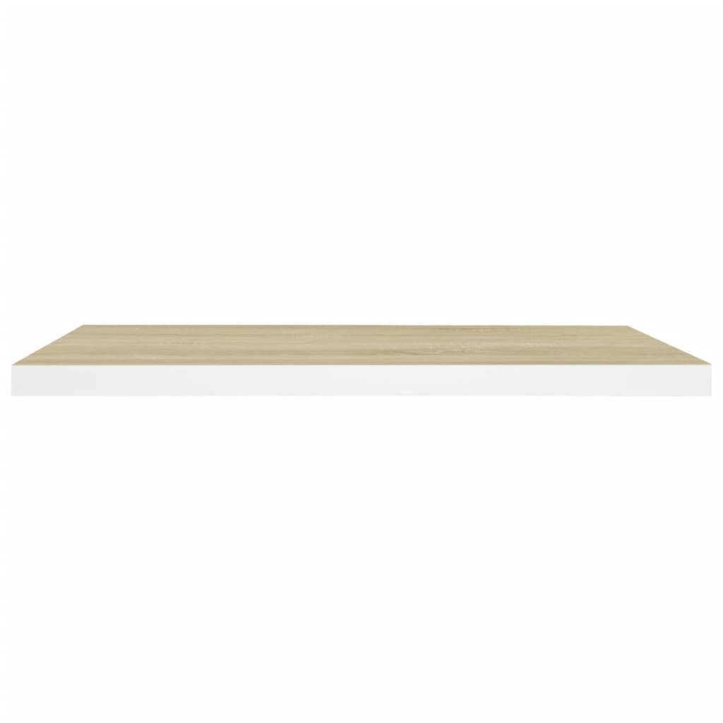 Schweberegale 4 Stk. Eichen-Optik und Weiß 80x23,5x3,8 cm MDF
