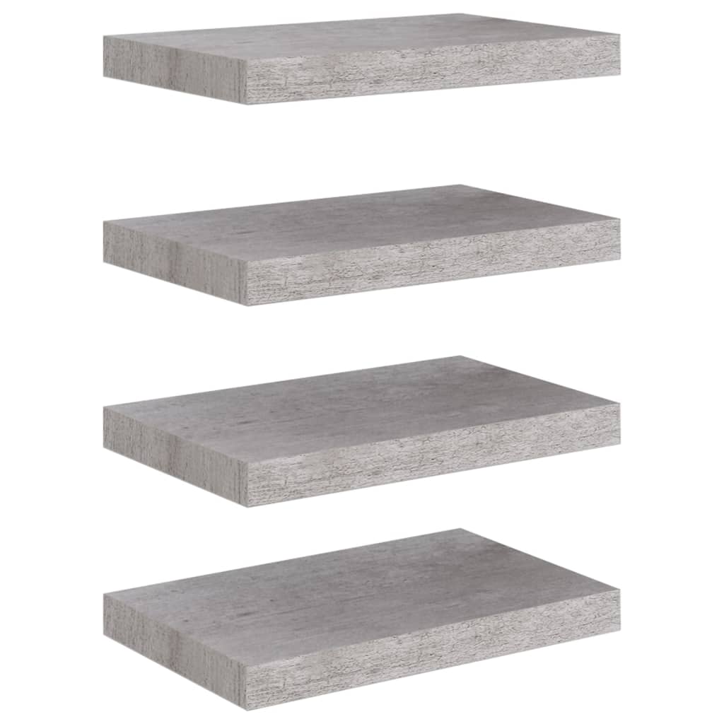 Schweberegale 4 Stk. Betongrau 40x23x3,8 cm MDF - Pazzar.ch
