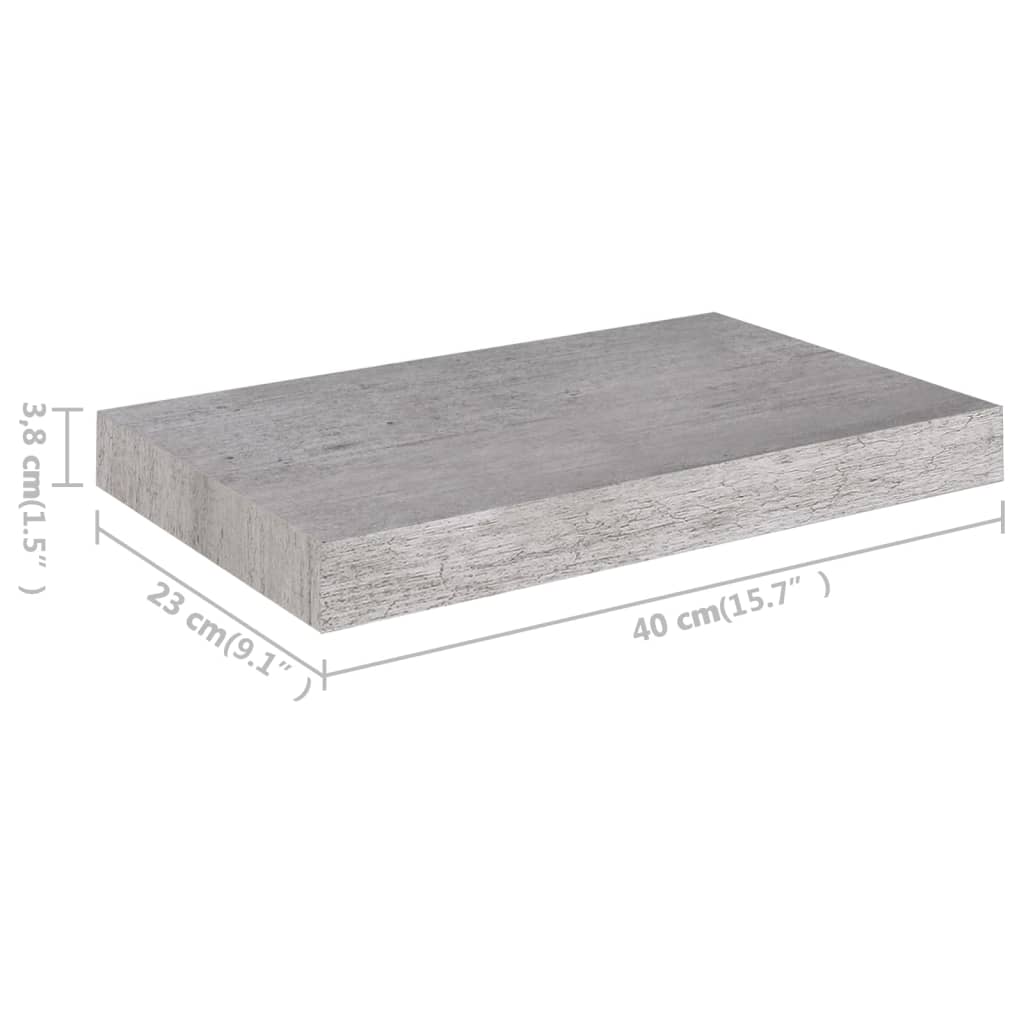 Schweberegale 4 Stk. Betongrau 40x23x3,8 cm MDF - Pazzar.ch