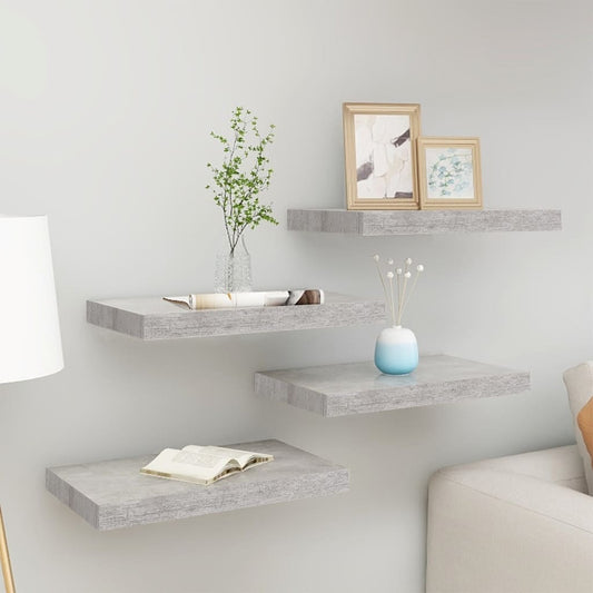 Schweberegale 4 Stk. Betongrau 40x23x3,8 cm MDF - Pazzar.ch