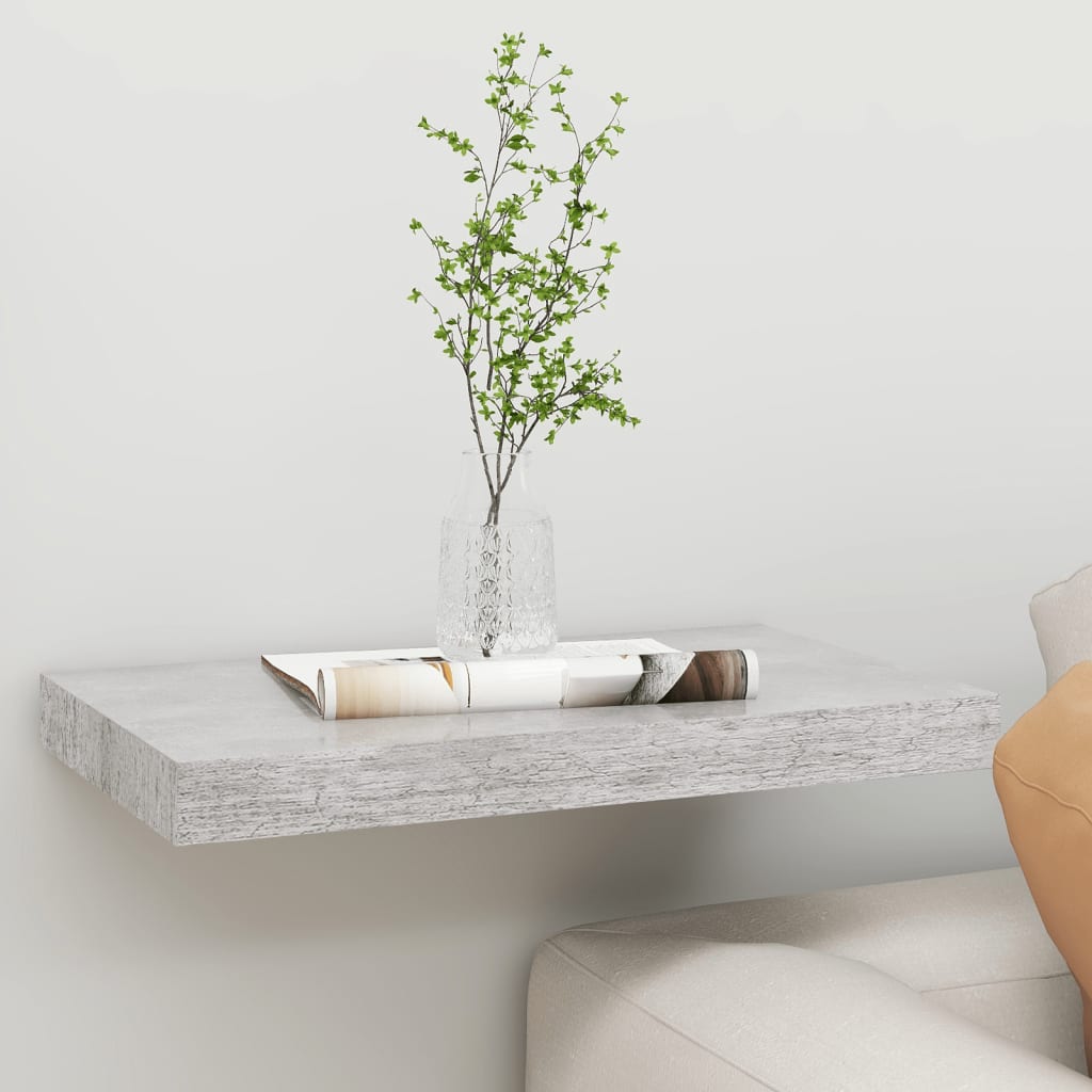 Schweberegal Betongrau 50x23x3,8 cm MDF - Pazzar.ch