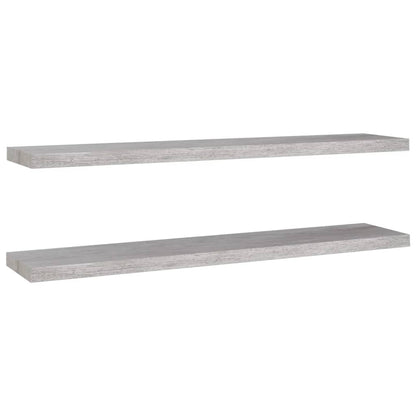 Schweberegale 2 Stk. Betongrau 120x23,5x3,8 cm MDF - Pazzar.ch