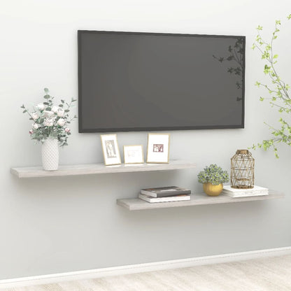 Schweberegale 2 Stk. Betongrau 120x23,5x3,8 cm MDF - Pazzar.ch