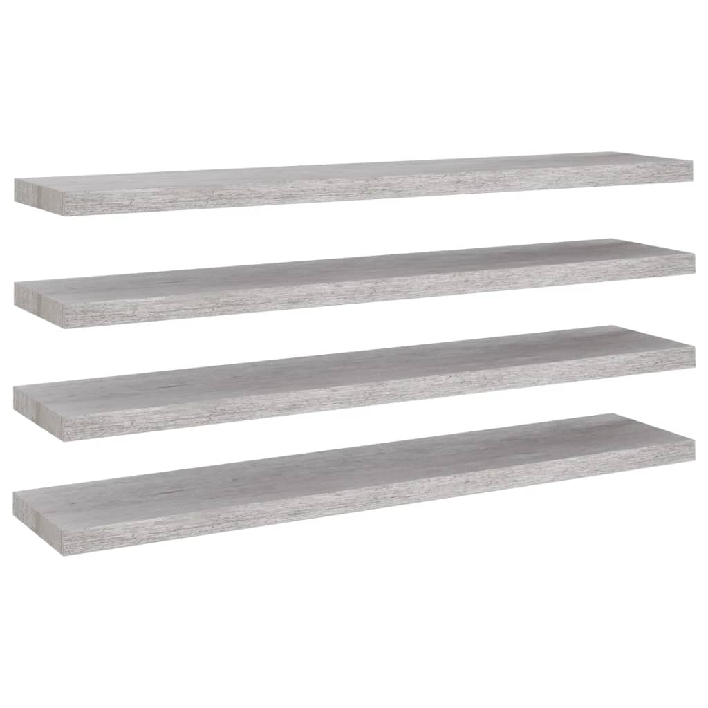 Schweberegale 4 Stk. Betongrau 120x23,5x3,8 cm MDF - Pazzar.ch