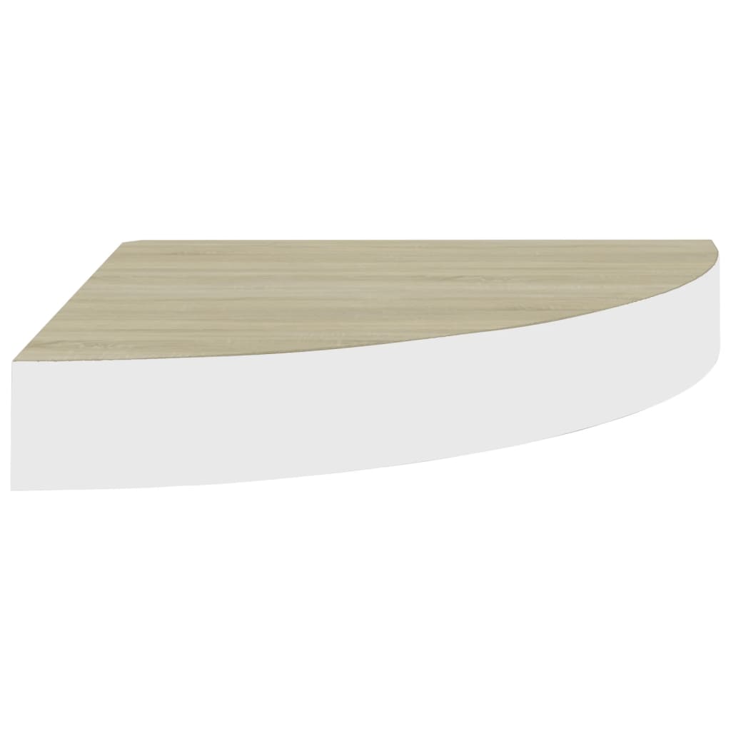Eck-Schweberegale 4 Stk. Eichen-Optik und Weiß 35x35x3,8 cm MDF - Pazzar.ch