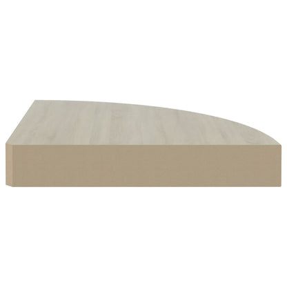 Eck-Schweberegale 4 Stk. Eichen-Optik und Weiß 35x35x3,8 cm MDF - Pazzar.ch