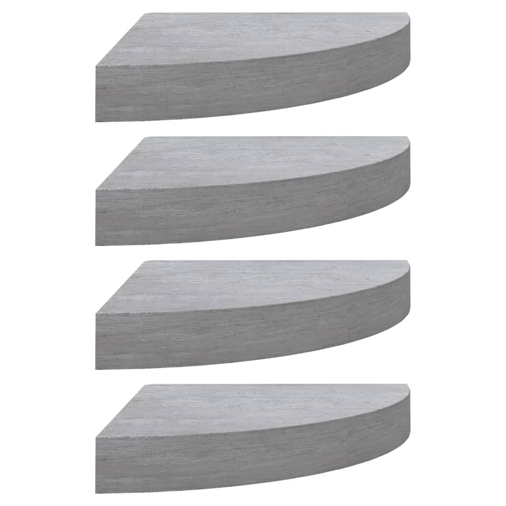 Eck-Schweberegale 4 Stk. Betongrau 35x35x3,8 cm MDF - Pazzar.ch