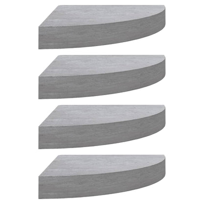 Eck-Schweberegale 4 Stk. Betongrau 35x35x3,8 cm MDF - Pazzar.ch