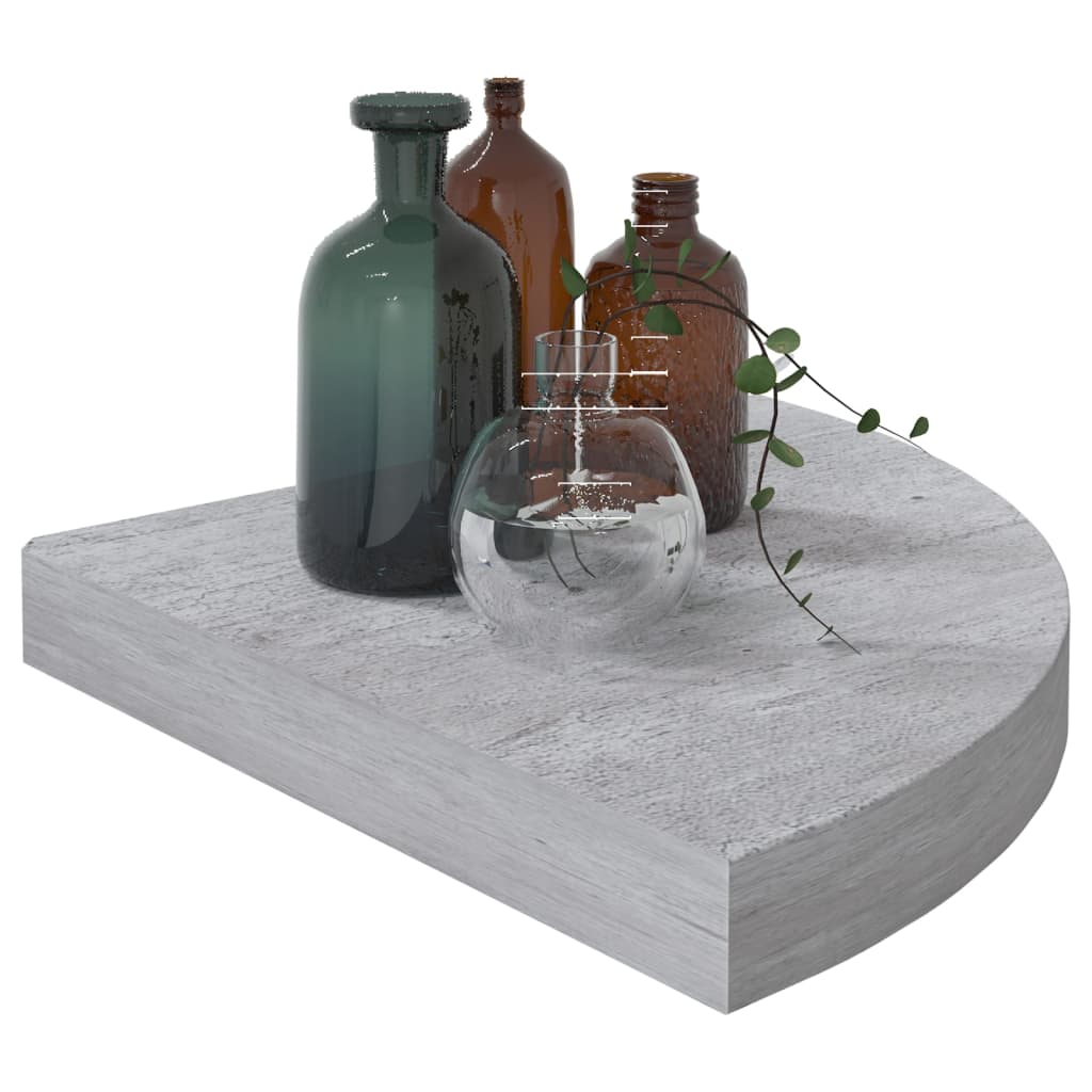Eck-Schweberegale 4 Stk. Betongrau 35x35x3,8 cm MDF - Pazzar.ch