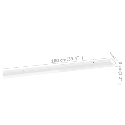 Wandregale 4 Stk. Hochglanz-Weiß 100x9x3 cm - Pazzar.ch