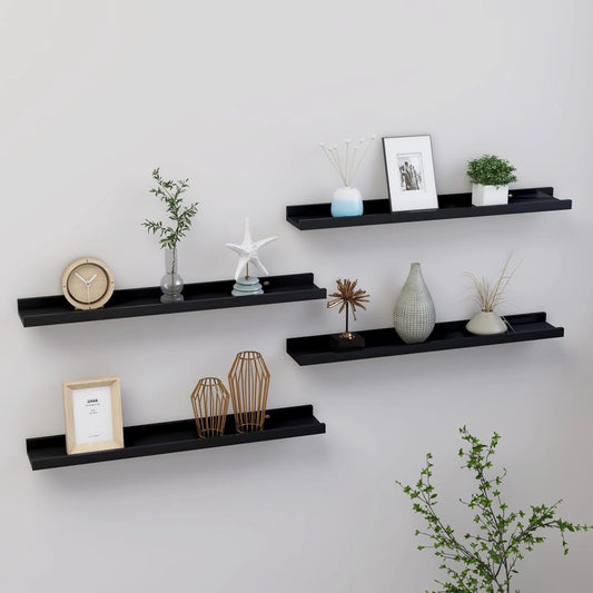 Wandregale 4 Stk. Schwarz 60x9x3 cm - Pazzar.ch