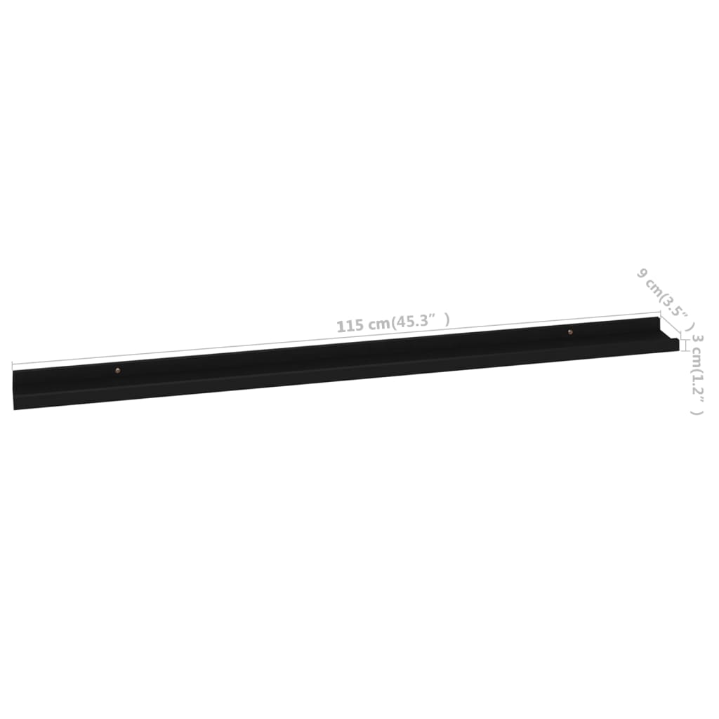 Wandregale 4 Stk. Schwarz 115x9x3 cm - Pazzar.ch