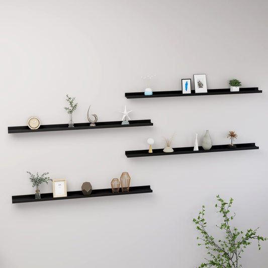 Wandregale 4 Stk. Schwarz 115x9x3 cm - Pazzar.ch