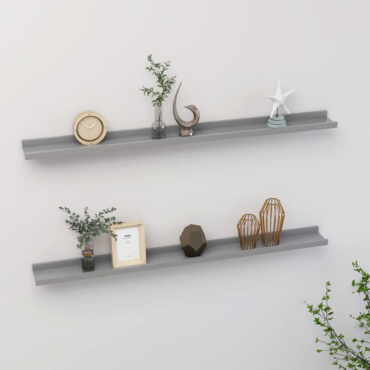 Wandregale 2 Stk. Grau 100x9x3 cm - Pazzar.ch