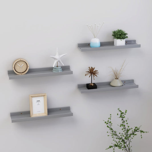 Wandregale 4 Stk. Grau 40x9x3 cm - Pazzar.ch