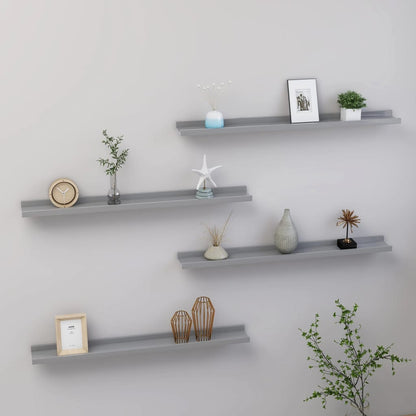 Wandregale 4 Stk. Grau 80x9x3 cm - Pazzar.ch