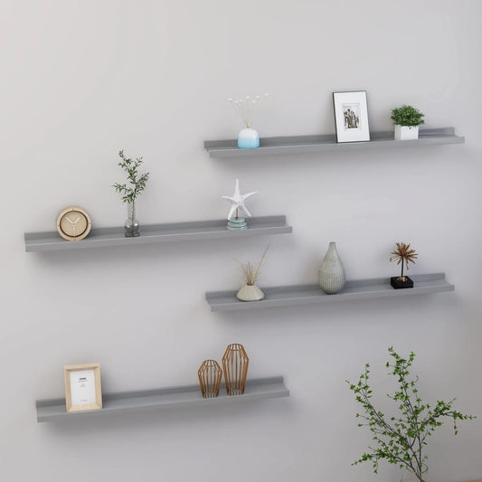 Wandregale 4 Stk. Grau 80x9x3 cm - Pazzar.ch