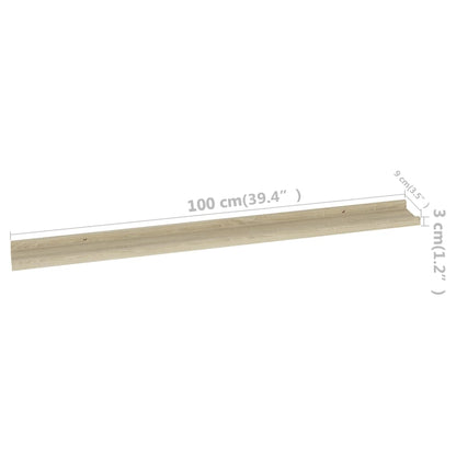 Wandregale 4 Stk. Sonoma-Eiche 100x9x3 cm - Pazzar.ch