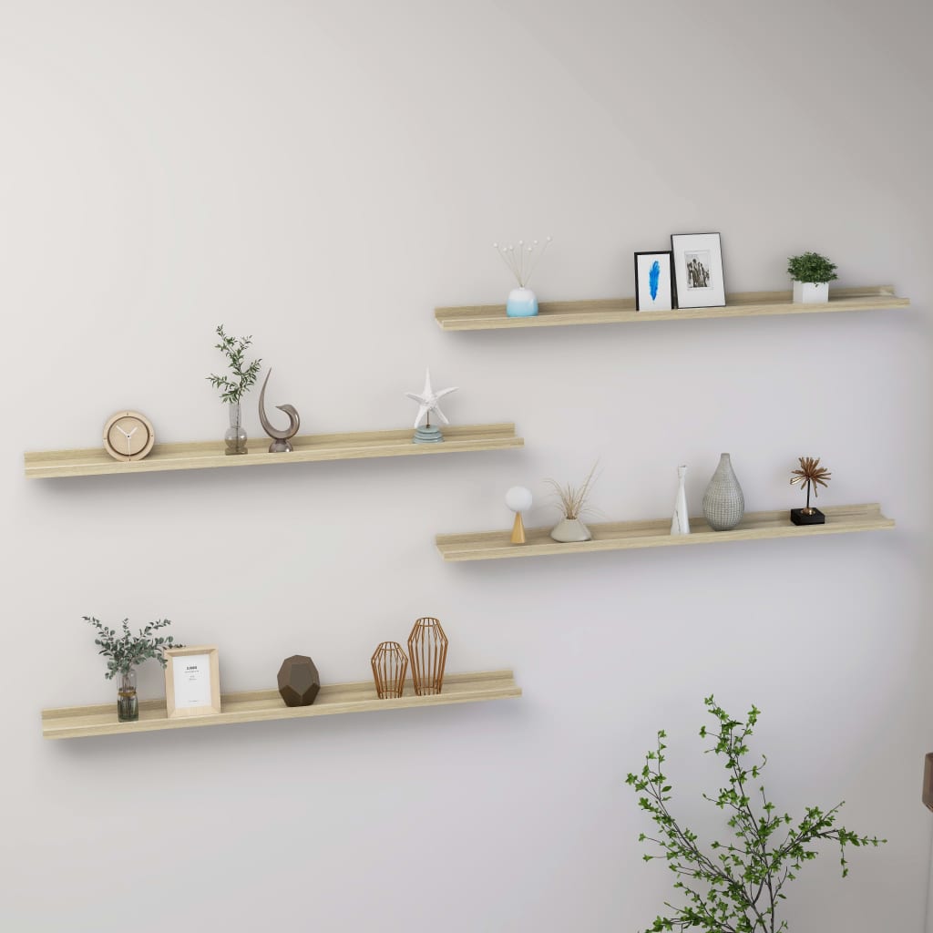 Wandregale 4 Stk. Sonoma-Eiche 100x9x3 cm - Pazzar.ch