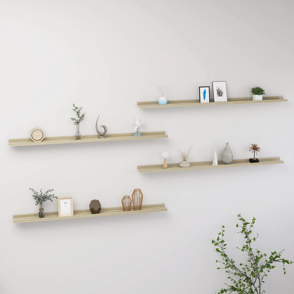 Wandregale 4 Stk. Sonoma-Eiche 115x9x3 cm - Pazzar.ch