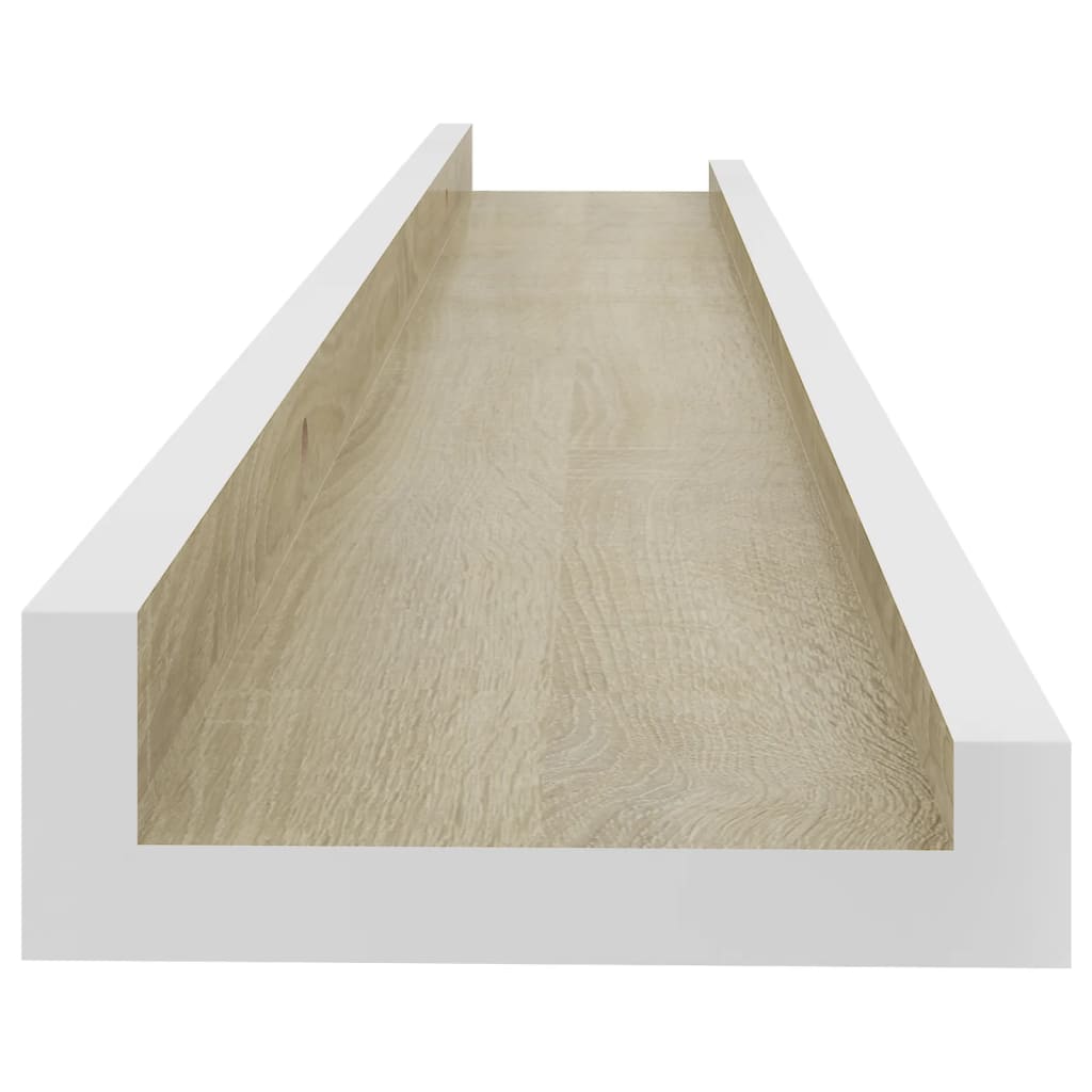 Wandregale 2 Stk. Weiß und Sonoma-Eiche 60x9x3 cm - Pazzar.ch