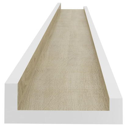 Wandregale 2 Stk. Weiß und Sonoma-Eiche 100x9x3 cm - Pazzar.ch