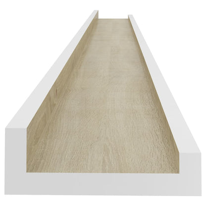 Wandregale 2 Stk. Weiß und Sonoma-Eiche 115x9x3 cm - Pazzar.ch