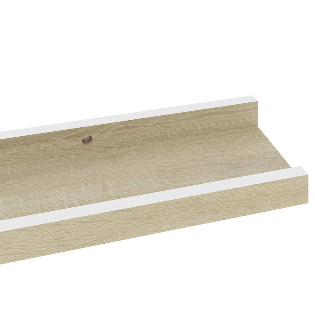 Wandregale 4 Stk. Weiß und Sonoma-Eiche 60x9x3 cm - Pazzar.ch