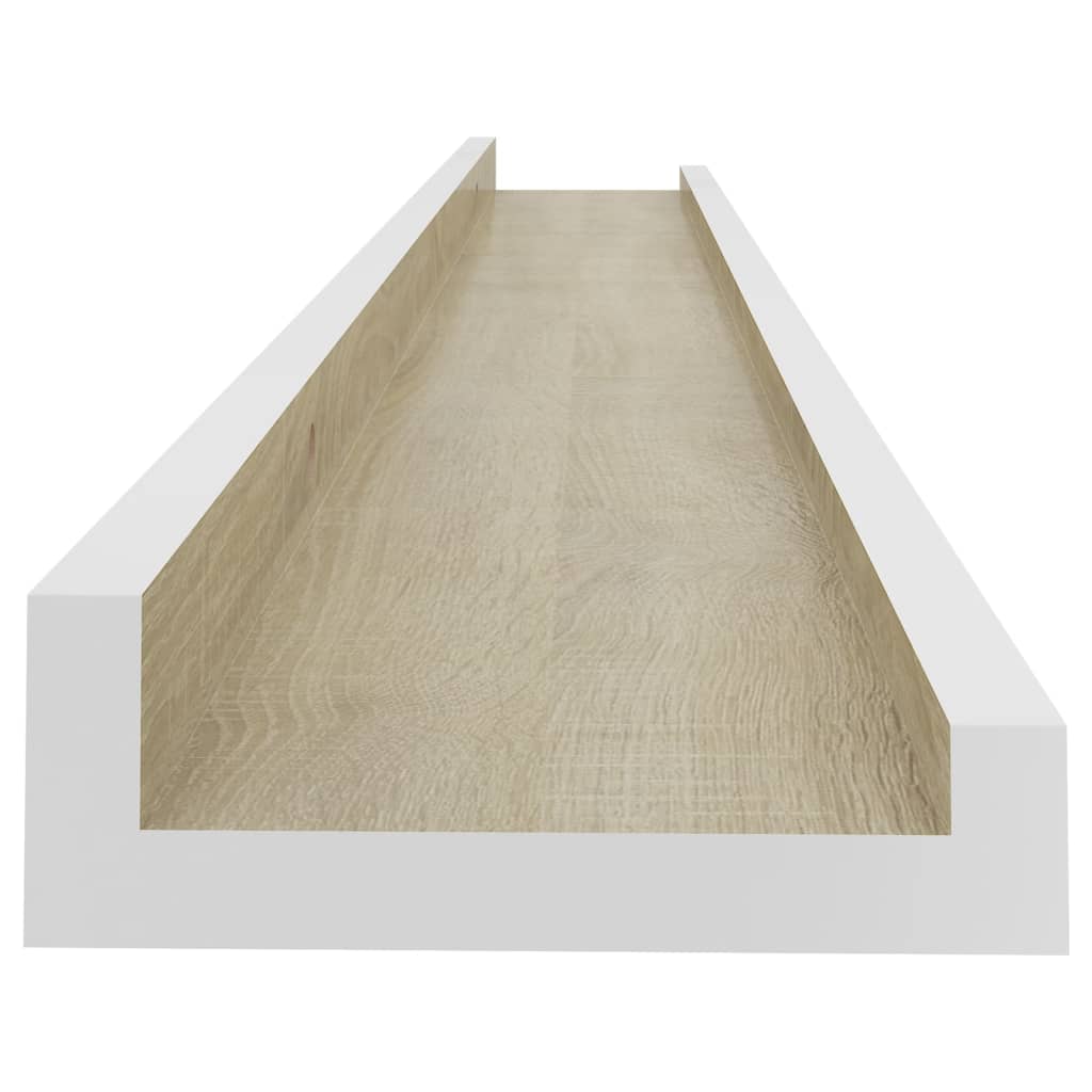 Wandregale 4 Stk. Weiß und Sonoma-Eiche 80x9x3 cm - Pazzar.ch