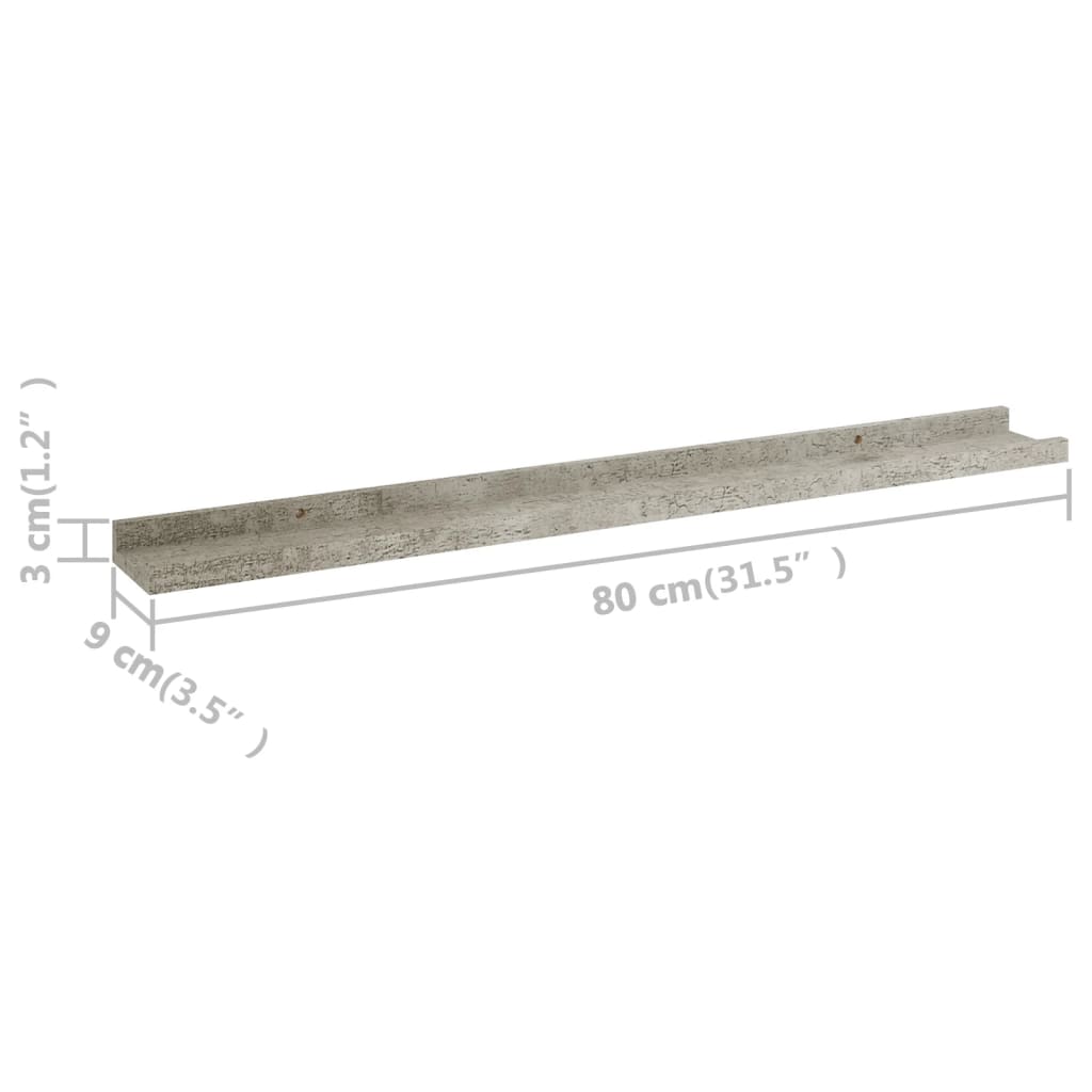 Wandregale 4 Stk. Betongrau 80x9x3 cm - Pazzar.ch