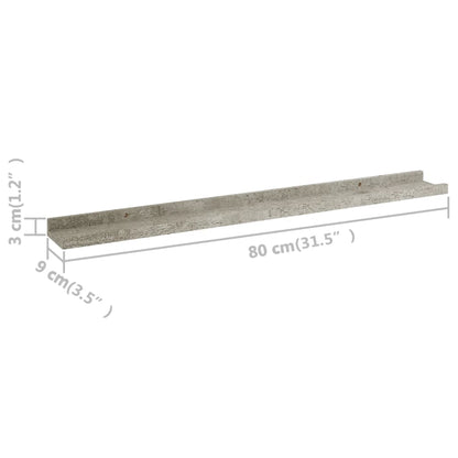Wandregale 4 Stk. Betongrau 80x9x3 cm - Pazzar.ch