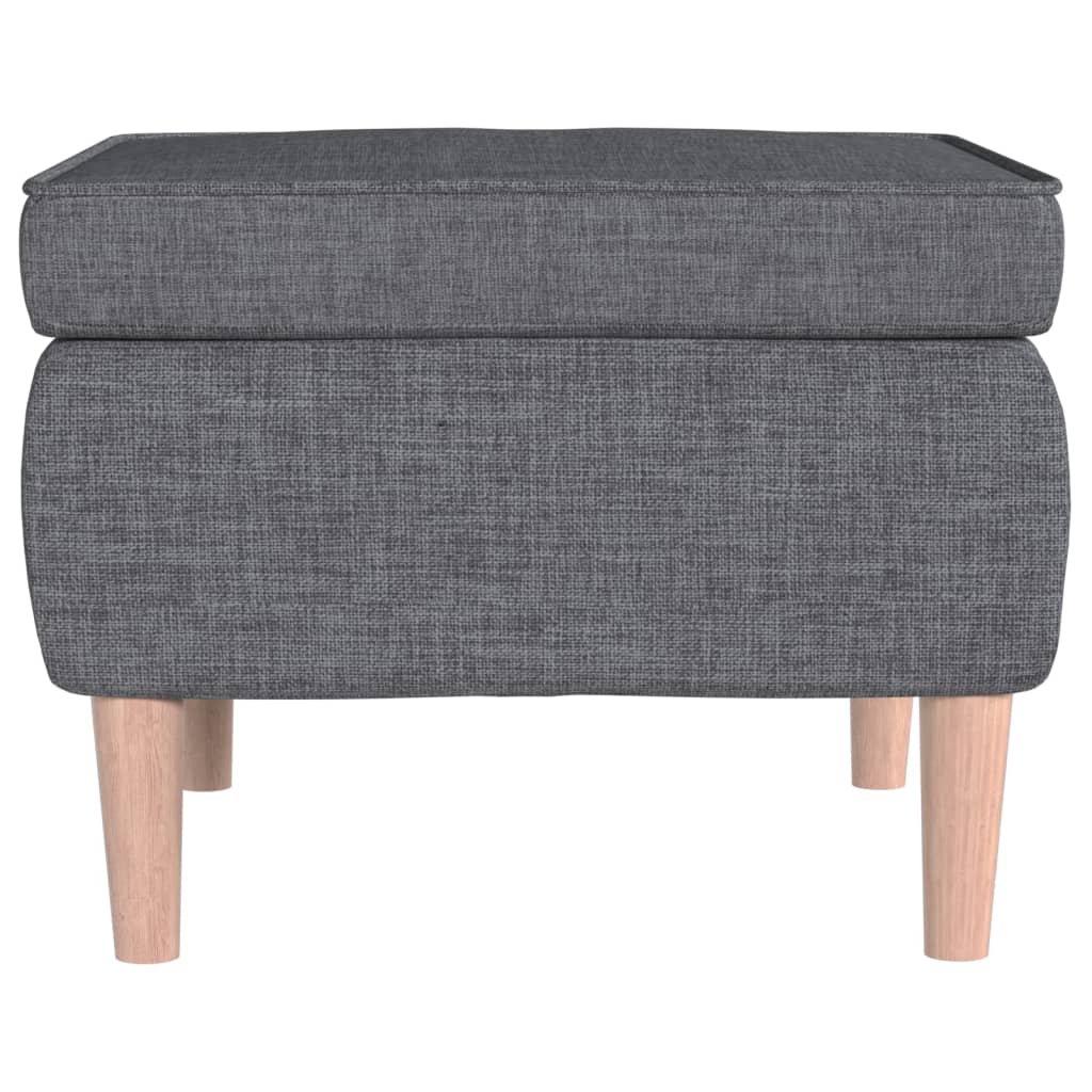 Hocker mit Holzbeinen Hellgrau Stoff - Pazzar.ch