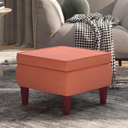 Hocker mit Holzbeinen Rosa Samt - Pazzar.ch