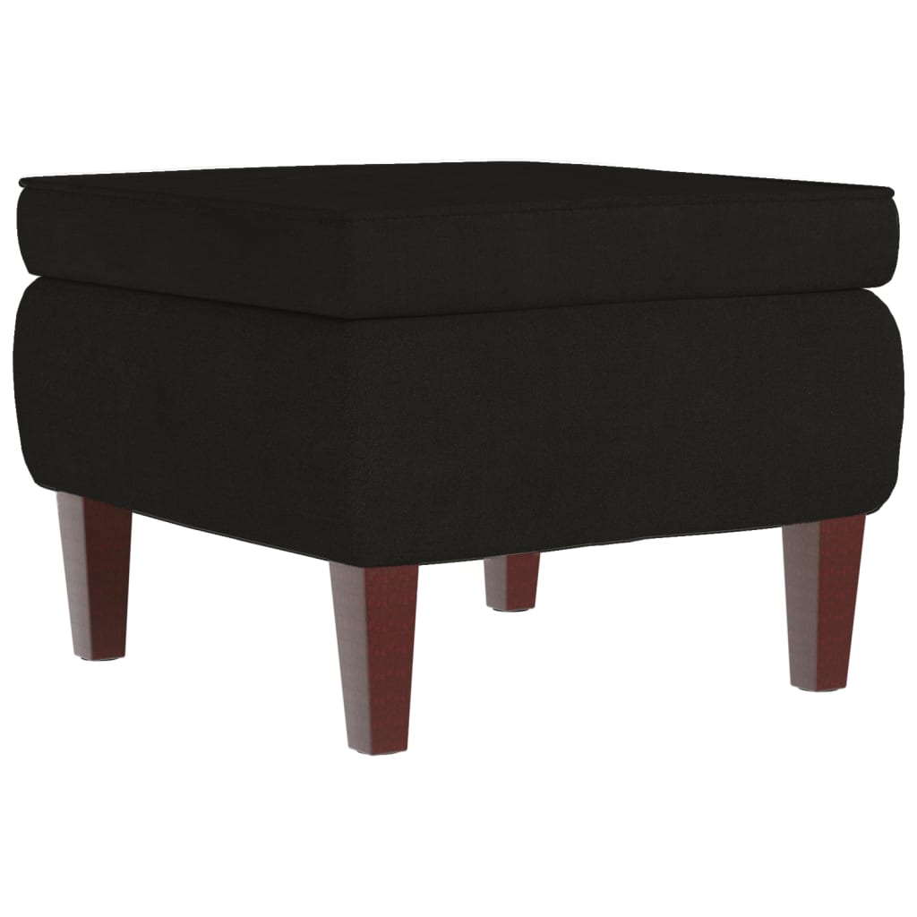 Hocker mit Holzbeinen Schwarz Samt - Pazzar.ch