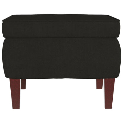 Hocker mit Holzbeinen Schwarz Samt - Pazzar.ch