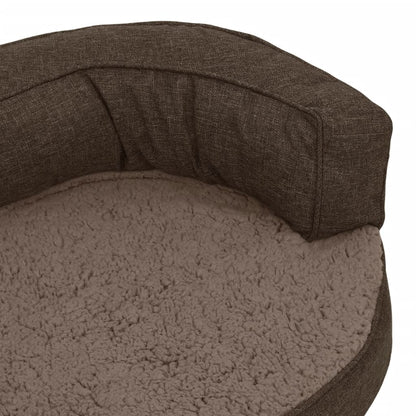 Hundematratze Ergonomisch 60x42cm Leinenoptik Fleece Braun - Pazzar.ch