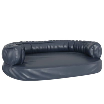 Hundebett Ergonomisch Schaumstoff Dunkelblau 88x65cm Kunstleder - Pazzar.ch